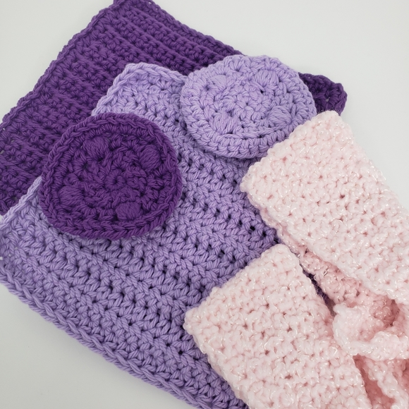 Hand Crafted Mom & Me Mini Spa Set Girl Toddler Wash Cloth 2T 3T 4T Cute - Picture 8 of 12